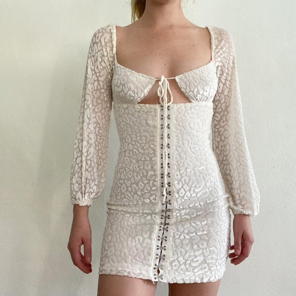 💥ULTRA-SEXY💥Bodycon Cut-out  Medieval Mini Dress - Picture 11 of 15